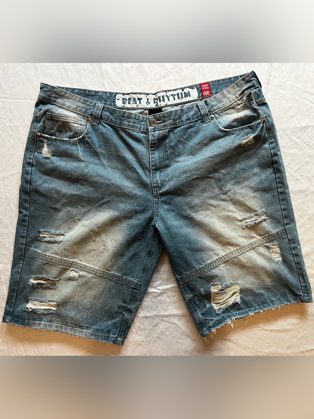 baggy jorts y2k style light wash distressed denim shorts hip hop skater wide leg